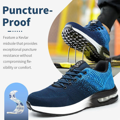 Steel Toe Blue Work Shoes for Men and Women