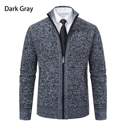 Men's Fleece Zipper Cardigan Casual Sports Coat