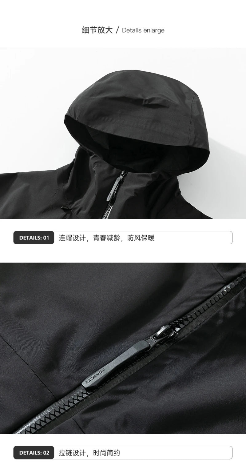 Three Layer Waterproof Windbreaker Jacket for Camping