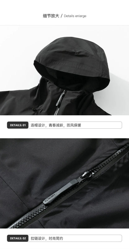 Three Layer Waterproof Windbreaker Jacket for Camping