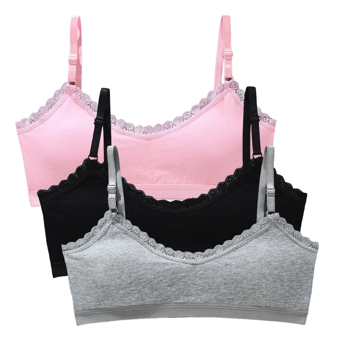 Girls Lace Training Bras Set Cotton Padded Daily Wear