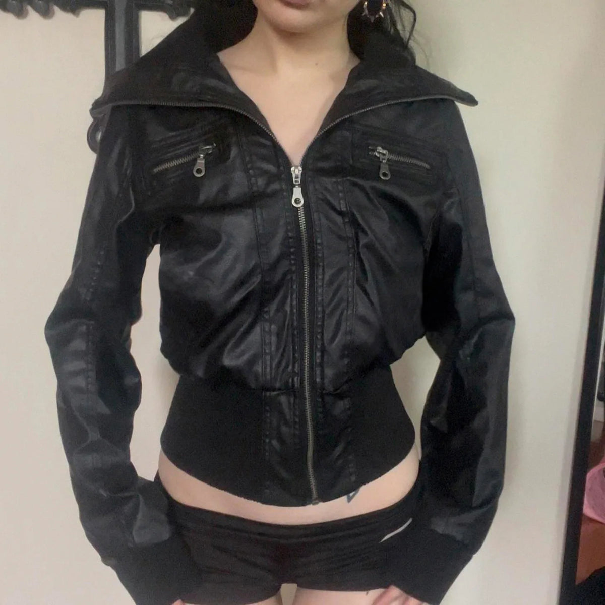 Hooded Women Zipper Sweatshirt Casual Grunge Jacket