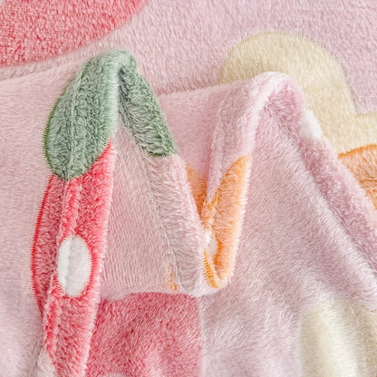 Floral Print Soft Flannel Blanket for All Seasons