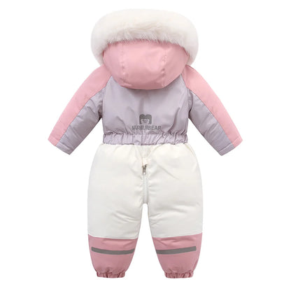 Children's Waterproof Hooded Ski Suit Jumpsuit