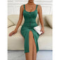 Women's Slim Fit Faux-Button Knit Tank Dress