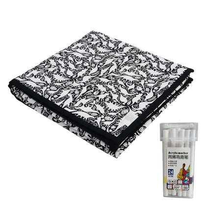 DIY Coloring Blanket 150x125cm Washable Velvet Art