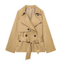 Women's Casual Double-Breasted Trench Coat in Maillard Color