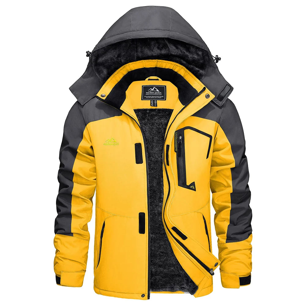 Men's Waterproof Fleece Ski Jacket Parka