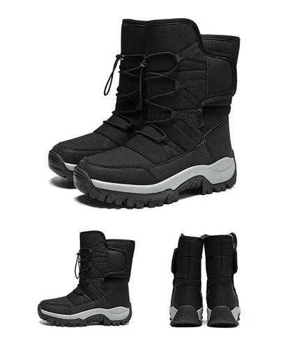 Men's Winter Ankle Boots Waterproof Plush Hiking Shoes