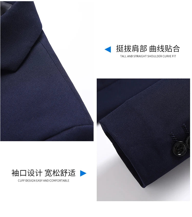 Men's Solid Color Blazer Jacket for Business and Weddings