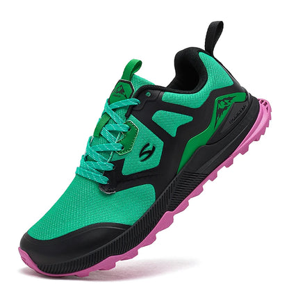HOBIBEAR Hiking Sneakers Lace-Up Artificial Leather Shoes
