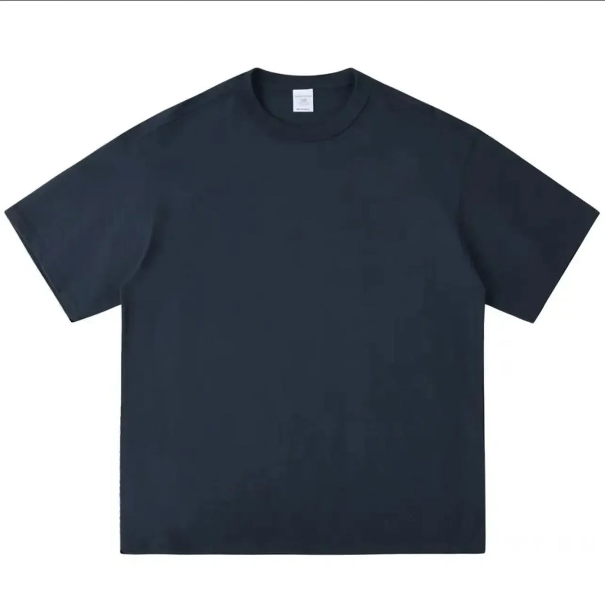 Black White Cotton T-Shirt Heavy-Duty Short Sleeves