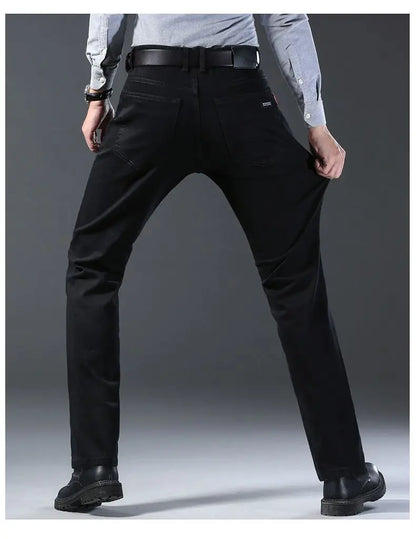 Men's Slim Black Denim Jeans with Slight Stretch