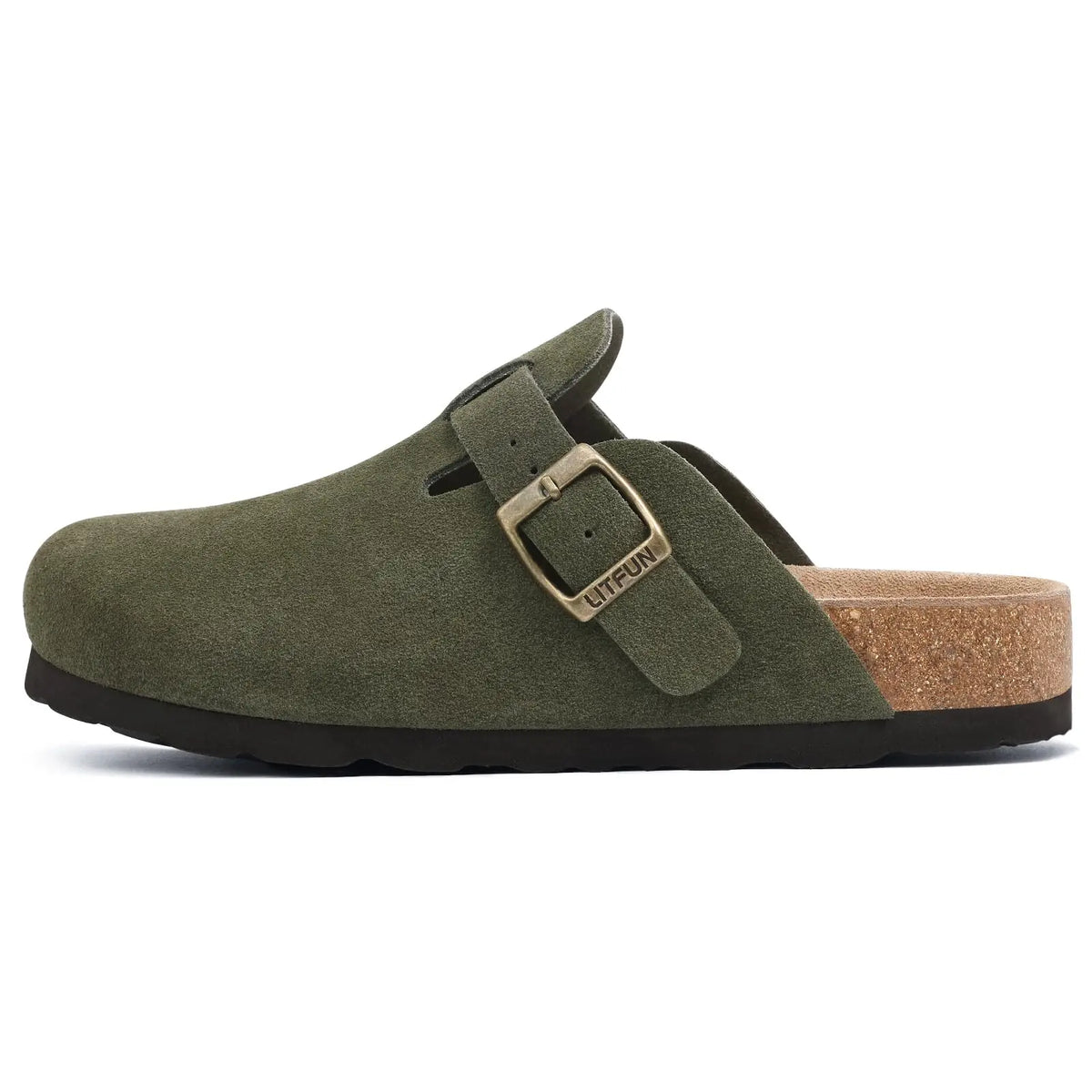 Genuine Leather Clogs with Cork Footbed for Women