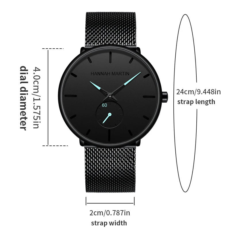 Waterproof Stainless Steel Mesh Quartz Men Watch