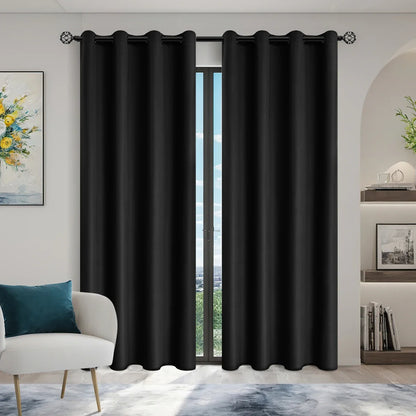 Modern Blackout Curtains - 100% Polyester, UV Protection