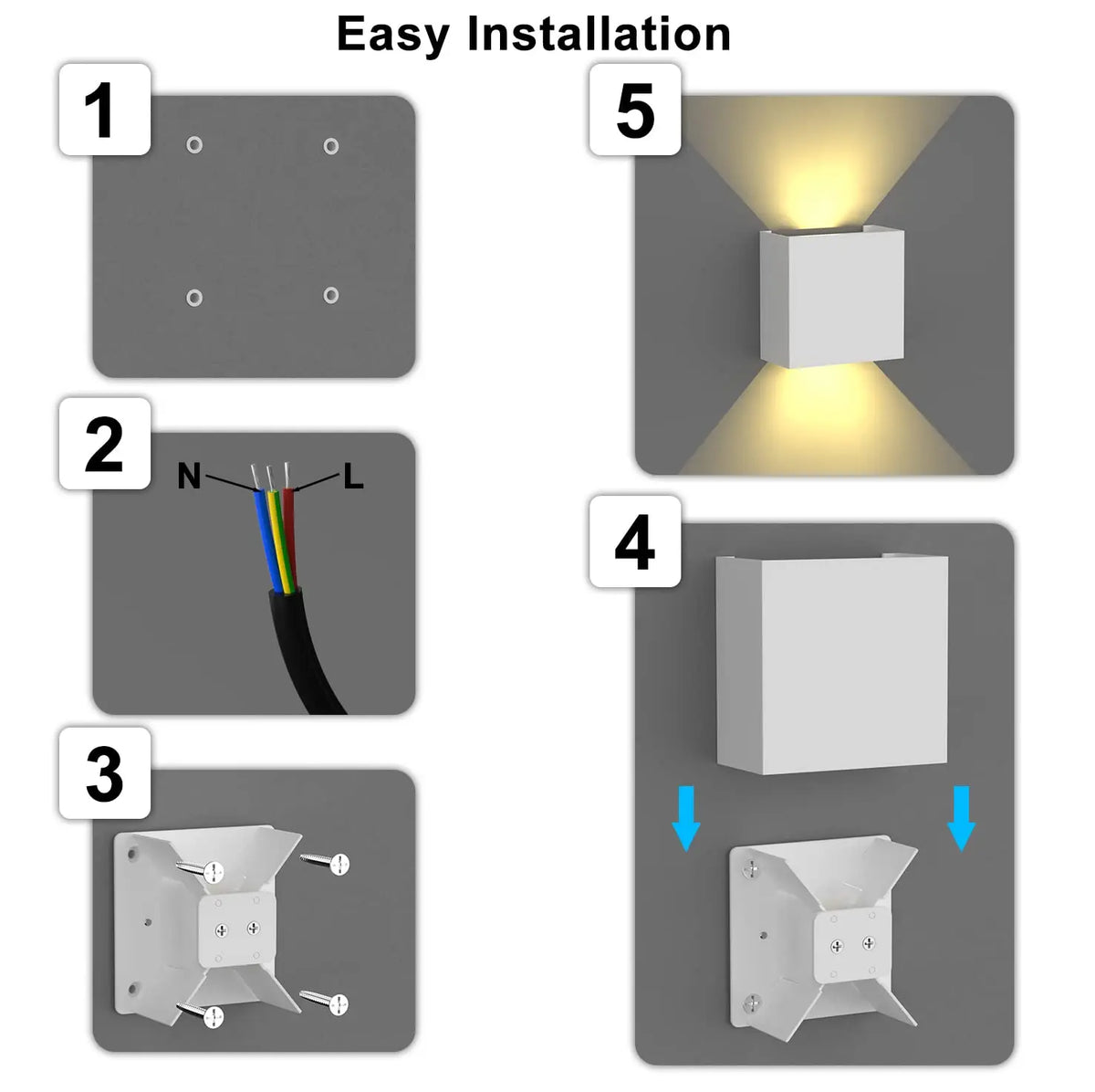 Modern LED Wall Sconces Black Aluminum Up Down Light