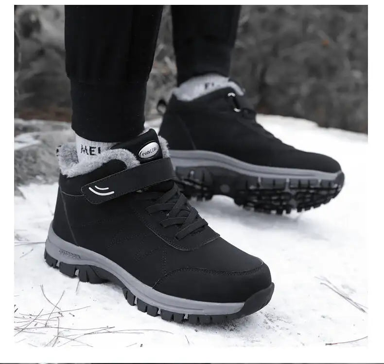 Men's Winter Ankle Snow Boots with Plush Lining