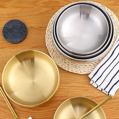 304 Stainless Steel Double Layer Noodle Bowl Gold Silver