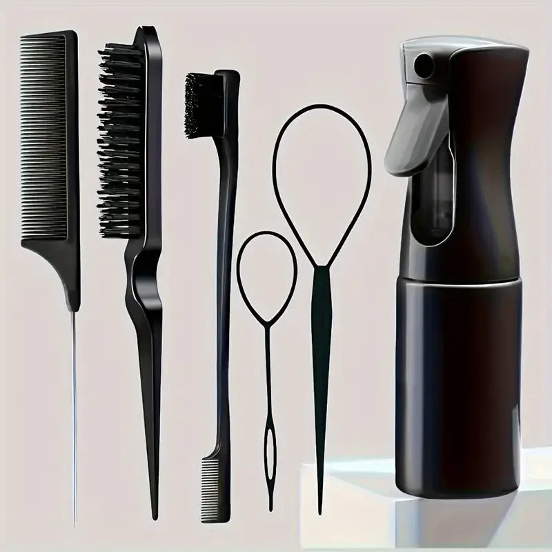 Hair Styling & Brush Set – 6 Pieces