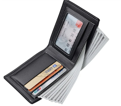 PU Leather Short Wallet for Men in Thin Folding Design