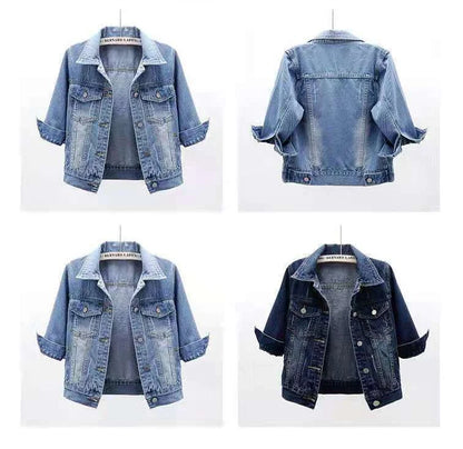 Women Cotton Denim Jacket Casual Spring Autumn Coat