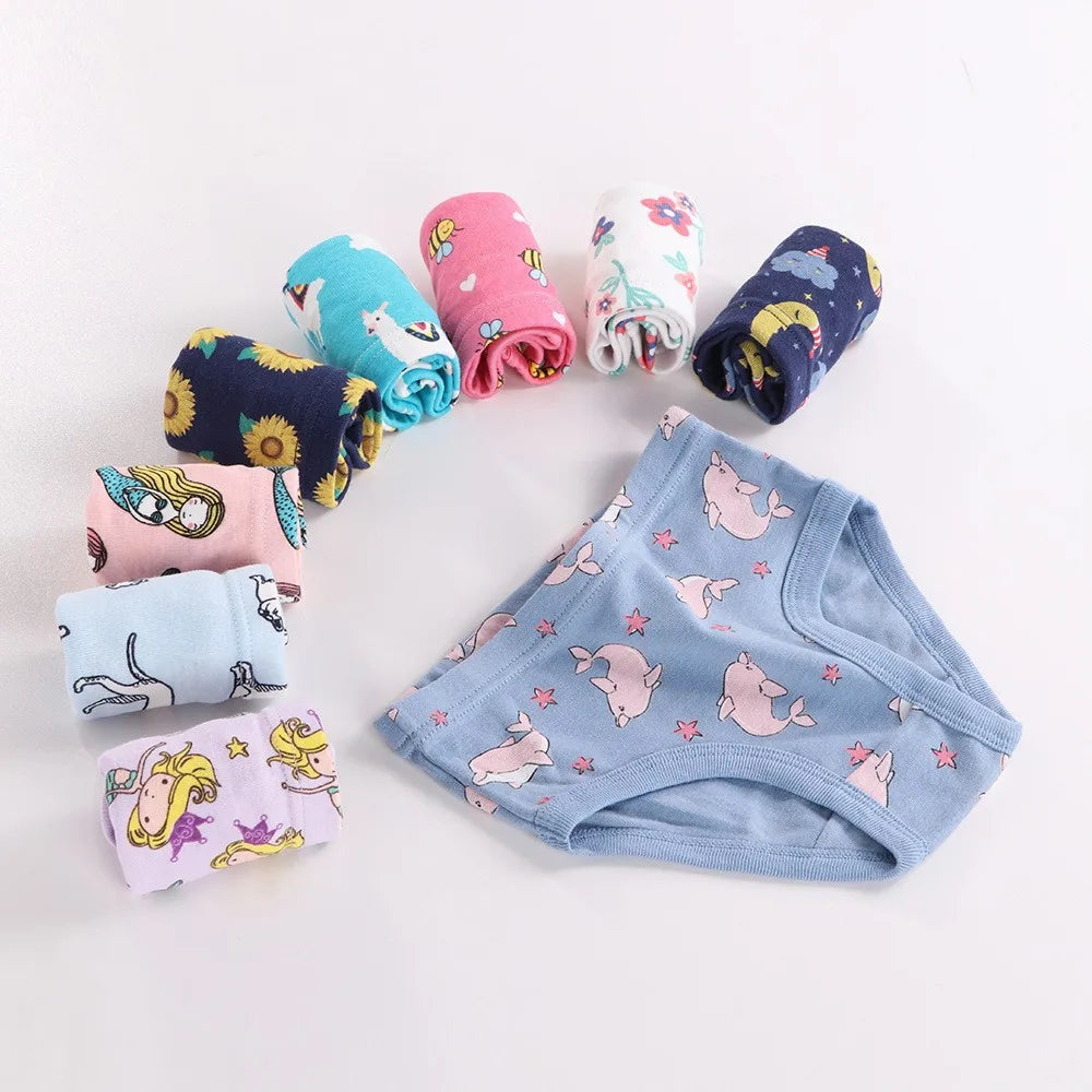 Children's Girls Cotton Unicorn Print Panties