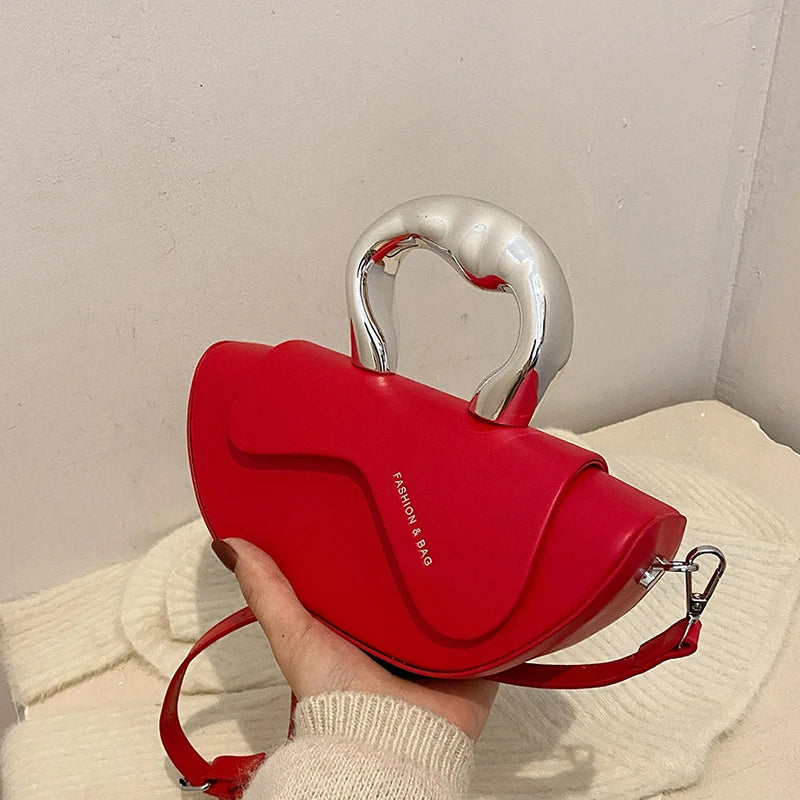 Solid PU Shoulder Bag with Hasp Compartment