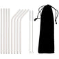 8pcs Colorful Reusable Stainless Steel Drinking Straws