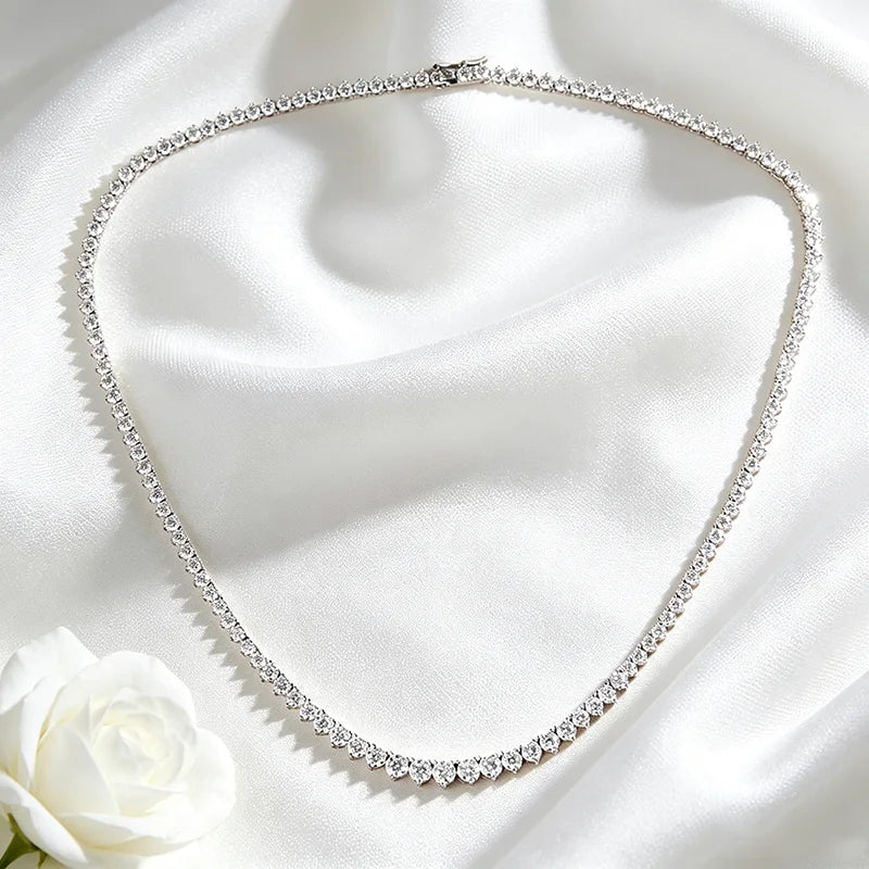 Moissanite Tennis Necklace in 925 Sterling Silver