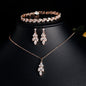 ZAKOL Brilliant Zirconia Leaf Jewelry Set for Women