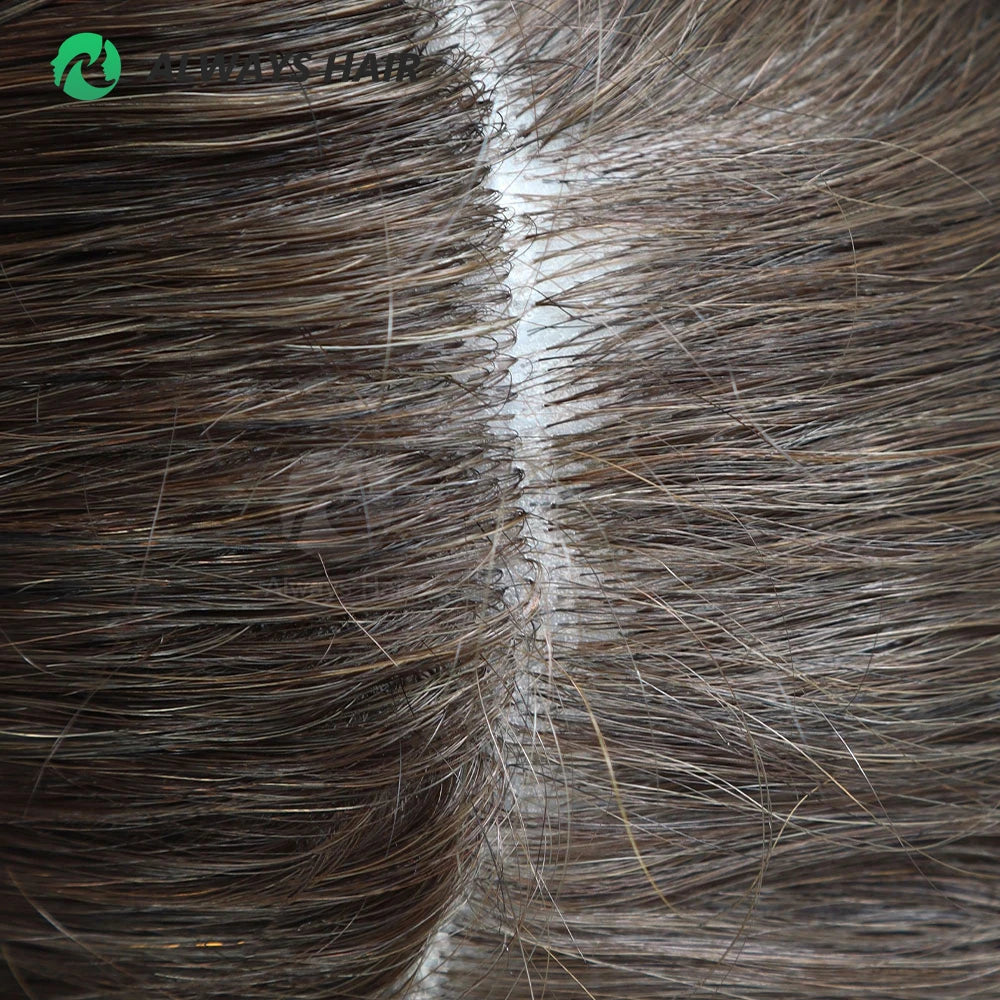 PU Men Toupee Indian Human Hair 130% Density Wig