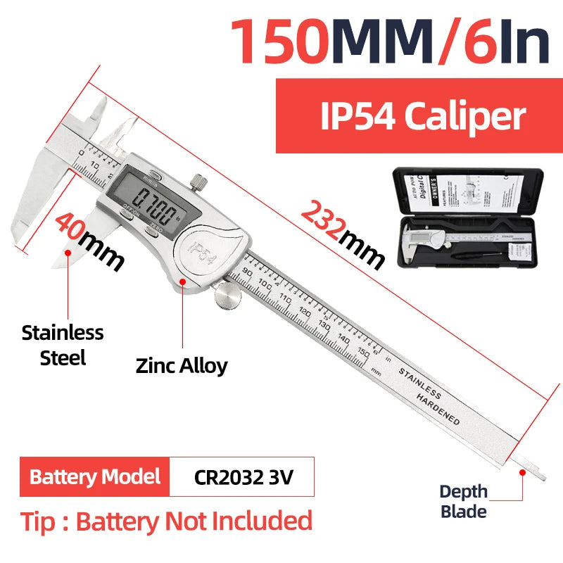 Digital Caliper Stainless Steel Thickness Gauge