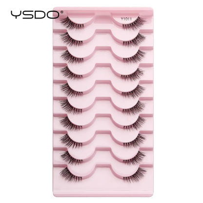 YSDO 5/10 Pairs Natural Soft Black Half Lashes