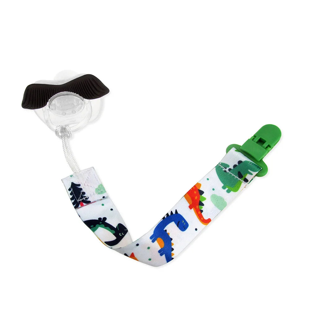 Chain Baby Pacifier Clip Set with Cartoon Print