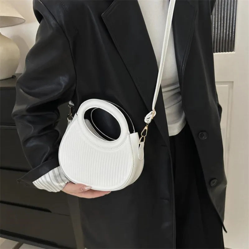 Chic Stripe Crossbody Bag for Women in Synthetic Leather