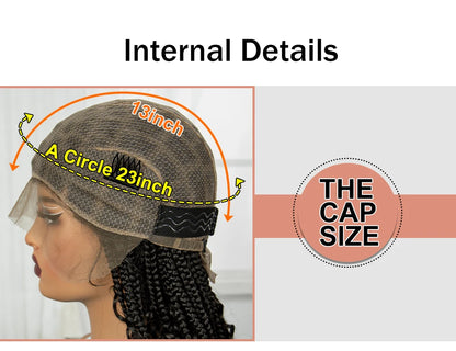 Knotless Box Braided Wigs with Curly Ends 16 Inches Synthetic
