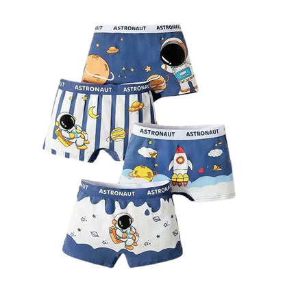 Cotton Boys Cartoon Boxers 4 Piece Set