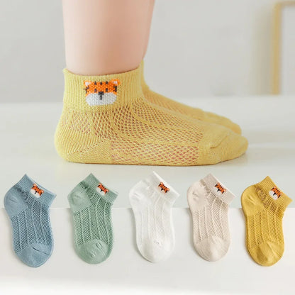 Children's Summer Fishnet Cotton Socks Set