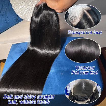 40 Inch Bone Straight Human Hair Wig Brazilian Lace Front Wig