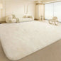 Black Plush Long-Pile Carpet, Soft Non-Slip Rug