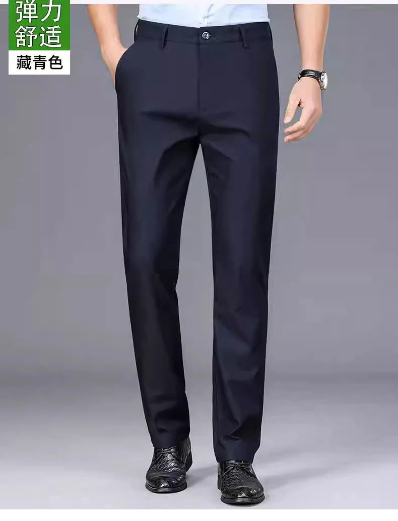 Men's Smart Casual Stretchy Fast Dry Trousers Black Navy