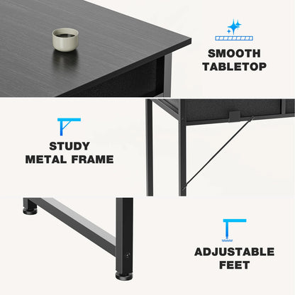 32 Inch Modern Office Desk with Fabric Drawers
