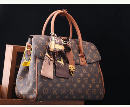 Women's Versatile PVC Handbag with Zipper Closure