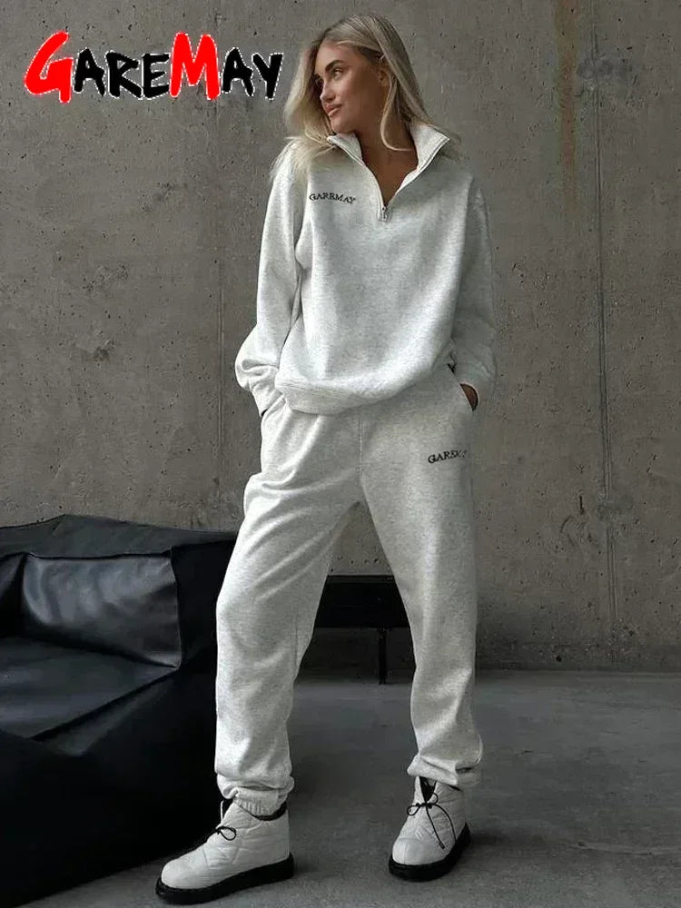 Cotton Pink Women's Tracksuit with Zipper