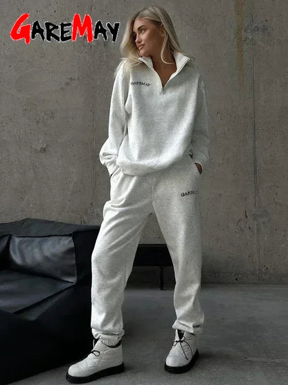 Cotton Pink Women's Tracksuit with Zipper