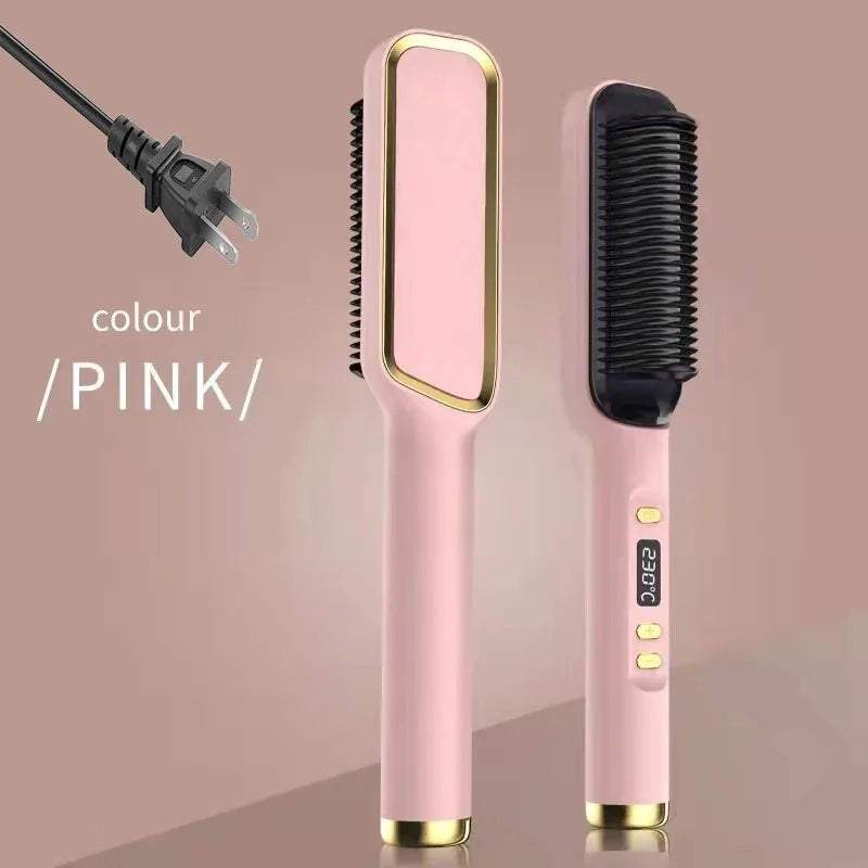 Electric Hot Comb Straight Hair Straightener Brush