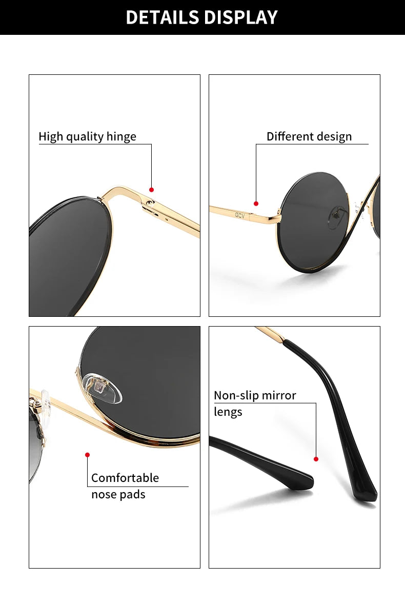 Gorgeous Round Frame Women Sunglasses in Metal