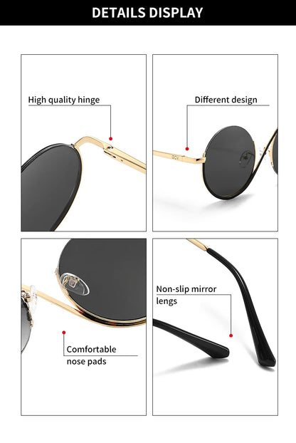 Gorgeous Round Frame Women Sunglasses in Metal
