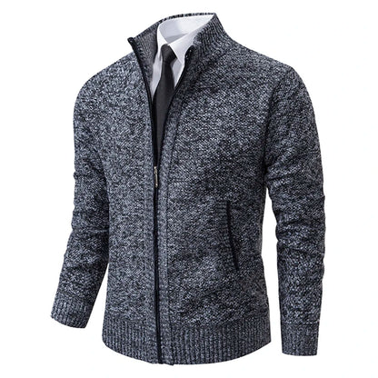 Men's Fleece Zipper Cardigan Casual Sports Coat